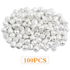100pcs Alloy Round Column Spacer Beads Large Hole (4 mm) Tube Loose Beads Bulk Metal Spacers Craft Supplies for DIY European Bracelet Necklace Earrings Jewelry Making, Bright Silver - color: Bright Silver