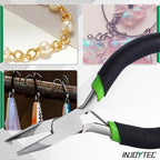 Mini Split Ring Pliers Jewelry Pliers 3" Split Ring Tool Jump Ring Opener Split Keychain Pliers Opening Pliers for Jewelry Making Beading Crafting