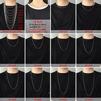 Square Rolo Chain Necklace Stainless Steel Round Box Necklace for Men & Women - size: 26 Inches, style: 2 mm Wide