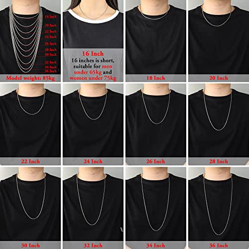 Square Rolo Chain Necklace Stainless Steel Round Box Necklace for Men & Women - size: 28 Inches, style: 2 mm Wide