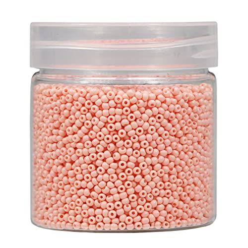 ‘Bala&Fillic Size Almost Uniform 2mm Round Seed Beads 10000pcs /110 Grams in Box Light Pink Color 12/0 Small Glass Seed Beads for Jewelry Making, Hole 0.6mm (Light Pink) - color: Light Pink