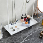MyGift White Metal Jewelry Organizer Stand for Necklaces with 20 Hooks and Ring Tray - color: White