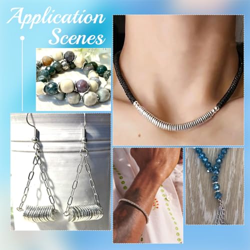 PH PandaHall 50pcs 8mm Flat Round Spacer Beads, Silver Brass Wavy Disc Beads Jewelry Findings Loose Beads for DIY Bracelets Necklaces Earrings Jewelry Making Craft Making - color: Silver