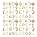 WOCRAFT 60pcs KC Gold Sun Moon Star Charms Bracelet Charms for Jewelry Making Sets DIY Necklace Bracelet Keychain Crafting Charms Kit Craft Supplies (SN836) - color: KC Gold, size: Sun Moon Star Charms
