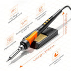 90W 110V LCD Soldering Iron, Soldering Iron Kit, 10-in-1 Soldering gun Tool, 5 Soldering Iron Tips, Solder Wire, Solder Paste, Adjustable Temperature Range 180-480°C - color: Digital Display