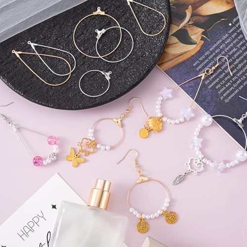 Pndeyo 700pcs Hypoallergenic Earring Making Accessories, Teardrop Round Hoop Earrings Findings Earring Hooks, Clear Rubber Earring Backs & Jump Rings for Jewelry Making- Silver & Gold - color: Silver & Gold-700pcs