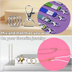 Prdingfy 579PCS Keychain Making Kit, Key Chain Supplies Including Keychain Clip, Key Rings, Lobster Claw Clasps, Jump Rings, Extender Chain,Pliers for Key Chain Making and Jewelry Making(Gold&Silver) - color: Gold-Sliver