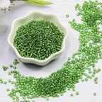Transparent Green with Silver Lined Beads Size 8/0 Crafts Glass Seed Beads 3mm for Jewelry Making (Total About 100g About 3600pcs) - color: Transparent Green with Silver Lined, size: 3mm