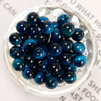 NCB 100pcs Original Natural Stone Beads Gemstone Round Loose Beads 6mm 8mm 10mm (Aquamarine Tiger's Eye, 6mm 100Beads) - color: Aquamarine Tiger's Eye, size: 6mm 100beads
