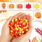 Fall Polymer Clay Beads, 300pcs Thanksgiving Fall Leaf Pumpkin Clay Beads for Jewelry Making Autumn DIY Bracelet Necklace Accessories Craft Party Supplies - color: Yellow Orange