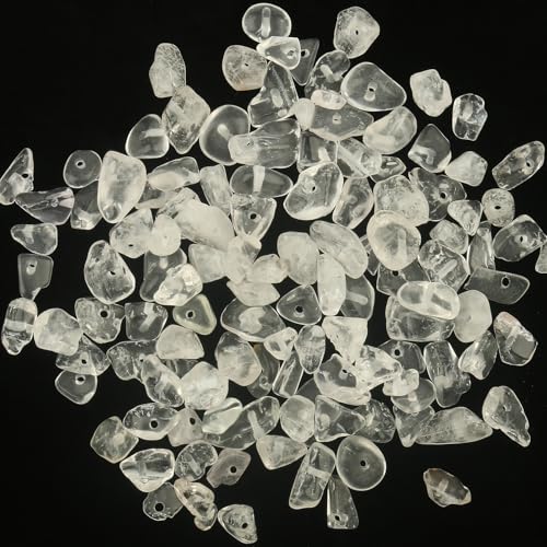 30in Clear Quartz Natural Chip Stone Beads 5-8mm About 230pcs, Irregular Drilled White Bead for Bracelets Jewelry Making Supplies for Adults, DIY Crafts. - color: Clear Quartz