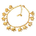 U7 Women Girls Barefoot Jewelry 18K Gold or Rose Gold Stainless Steel Heart/Rope/Figaro/Cuban Chain Anklet Foot Bracelet, 25-30 CM Long - color: Gold Plated-Elephant Charm