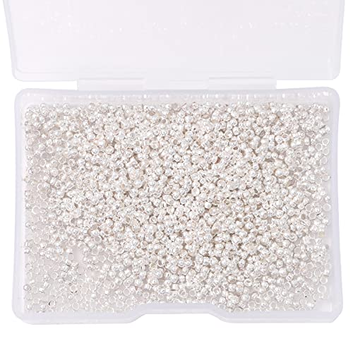 BEADIA Silver Plated Crimp Beads Non Tarnish 2.5mm 600pcs for Jewelry Making Findings - color: Crimp Beads Silver, size: 2.5mm