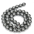 HAAMIIQII 35pcs 10mm Natural Black Hematite Stone Beads Round Loose Gemstone Beads for Jewelry Making Strand 15 Inch - color: Black Hematite, size: 10mm 35pcs