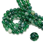 122Pcs(2 Strand/Set) 6mm Green Stripe Agate Smooth Round Beads Natural Stone Beads AAA Grade Premium Round Gemstone Genuine Real Stone Loose for DIY Bracelet Jewelry String Making - color: Green Stripe Agate, size: 6mm