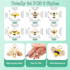 Craftdady Enamel Dangle Charms Pendant Food Animal Flower Cute Charms Colorful Metal Fruit Pendants Hang Ornament for Craft Bracelet Necklace Earring Key Chains Jewelry Making - color: Yellow Bee 2