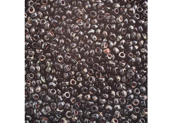 Miyuki Seed Bead 11/0 APX. 22 - g OP. Black Picasso Japanese Glass Seed Beads - color: Black Picasso