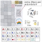 MIIIM 1650 Pcs Pony Beads Letters for Bracelets Making, Vowel-Rich Alphabet Kit with Minimized Rare Characters, 6x7mm Large Hole Square Letter Beads, Numbers (White and Black) - color: Square White and Black