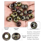 20Pcs Natural Dragon Blood Large Hole Beads, 8x14mm Rondelle Gemstone Spacer Beads 6mm Big Hole for Jewelry Making, Beading Bracelets, Macrame & Hair Braiding - color: Dragon Blood