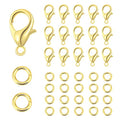ALEXCRAFT Lobster Clasps for Jewelry Making, 150pcs 10mm Lobster Claw Clasps with Open Jump Rings Necklace Bracelet Extender 14K Gold Clap for DIY Jewelry Repair(Gold) - color: Gold