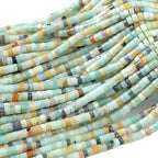 2x4MM 150PCS Amazonite Tube Cylinder Rondelle Abacus Disk Spacer Loose Beads for Jewelry Making - color: Amazonite, size: 2x4mm cylindrical