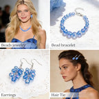 Song Xi 1250PCS AB Blue Crystal Beads for Jewelry Making, Rondelle Glass Beads for Bracelets Necklace, Earring, Pendants and Making Supplies, Bulk, Arts and Crafts, Sparkling (3/4/6/8/10mm) - color: AB Blue