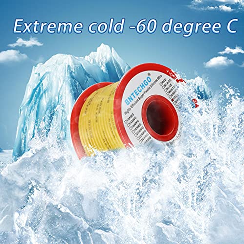 BNTECHGO 30 Gauge Silicone Wire Spool 50 ft Yellow Flexible 30 AWG Stranded Tinned Copper Wire - size: 30 gauge silicone wire 50ft, style: Yellow