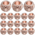 100pcs Rose Golden Rondelle Spacer Beads Alloy Large Hole Beads Tube Column Loose Spacer Beads Craft Supplies for DIY European Bracelet Necklace Jewelry Making - color: Rose Golden