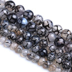 6MM 60PCS Natural Stone Black Dragon Vein Agate Beads for Jewelry Making DIY Bracelet - color: Black Dragon Vein Agate, size: 6mm