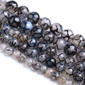 10MM 37PCS Natural Stone Black Dragon Vein Agate Beads for Jewelry Making DIY Bracelet - color: Black Dragon Vein Agate, size: 10mm
