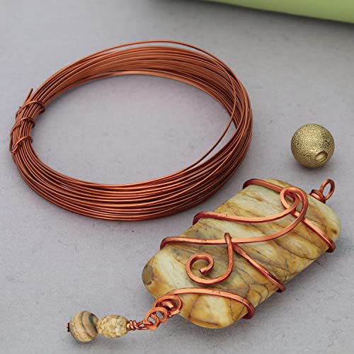 The Beadsmith Half-Round Craft Wire – Soft Temper Jewelry Wire, Antique Copper Color, 21 Gauge, 7 Yards - color: Antique Copper, size: 21 Gauge