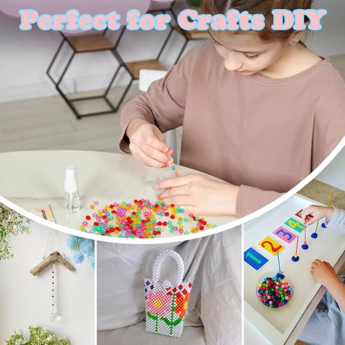 QPIXVB 1100pcs Hair Beads,Pony Beads for Bracelets Making,Colorful 4mm Clear Bead,Bulk Tiny Glitter Pony Bead for Jewelry Making,Necklace Keychain Charms Making Supplies,Crystal - color: glitter beads