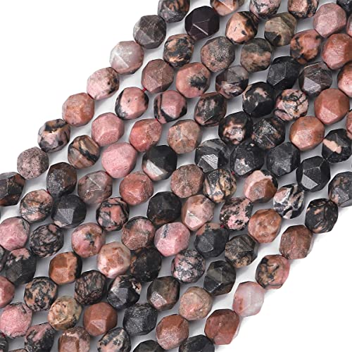 BEADIA Faceted Natural Rhodochrosite Stone Round Beads 10mm 36cm/Strand for Jewelry Making - color: Rhodochrosite, size: 10mm