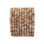 BEADIA Natural Brown Picture Disk Stone Beads 4x2mm 160pcs Rondelle Loose Semi Gemstone Beads for Jewelry Making Design - color: Brown Picture