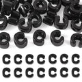 30Pcs Large Hole Letter Beads Black Acrylic European Beads 3D Letters C Chunky Bead Initial Alphabet Bead for Key Chains Bracelets Necklace DIY Craft Bag Charm Kit Arts Projects - color: Black-C
