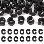 30Pcs Large Hole Letter Beads Black Acrylic European Beads 3D Letters C Chunky Bead Initial Alphabet Bead for Key Chains Bracelets Necklace DIY Craft Bag Charm Kit Arts Projects - color: Black-C
