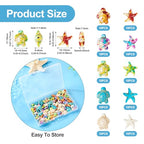 Boutigem 100Pcs Starfish Turtle Beads Turquoise Loose Spacer Beads Summer Ocean Loose Beads 10 Style 13.5-18mm for DIY Earring Bracelet Necklace Keychain Jewelry Making - color: Mixed Color