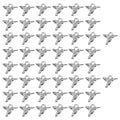 50PCS Small Hummingbird Charms Alloy Mini Hummingbird Charms 3D Animal Alloy Hummingbird Enamel Pendants for Earring Necklace Bracelet Keychain Jewelry Craft Making - color: Antique silver