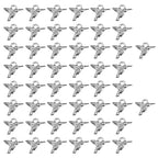 50PCS Small Hummingbird Charms Alloy Mini Hummingbird Charms 3D Animal Alloy Hummingbird Enamel Pendants for Earring Necklace Bracelet Keychain Jewelry Craft Making - color: Antique silver