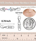 Dailyacc 925 Silver Lobster Magnetic Necklace Clasps and Closures Safety Sterling Silver with 14K Gold Jewelry Converters for Bracelets Chain Extender - color: 4pcs Silver A