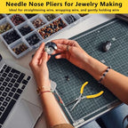 Needle Nose Pliers,6-Inch Extra Long Needle Nose Plier,jewelry making industrial and mechanical maintenance and household appliance fixes. - color: Golden-long Needle Nose Plier