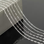 YOUBEIYEE 32.8 Feet Silver Paperclip Chain for Jewelry Making Silver Plated Brass Chain Roll for Women Necklace Bracelet DIY Jewelry Supplies - color: Paperclip
