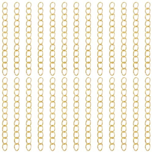 100 PCS Chains Extender for Jewelry Making Gold Necklace Extender Bracelet Chain Extension Tails for Necklaces, Bracelets, Anklets, Key Chains Removable - color: Gold