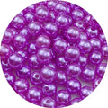 Pinhoollgo 100pcs Pearl Beads 12mm Round Pearl Beads with Hole for DIY Bracelet Necklace Jewelry Making Supplies Handmade Craft(Purple) - color: Purple, size: 12mm/100pcs