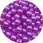 Pinhoollgo 100pcs Pearl Beads 12mm Round Pearl Beads with Hole for DIY Bracelet Necklace Jewelry Making Supplies Handmade Craft(Purple) - color: Purple, size: 12mm/100pcs