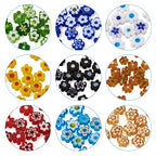Cheriswelry 180pcs Glass Flower Beads, 6.4-9mm Millefiori Loose Spacer Beads for DIY Necklace, Bracelet, Earring Jewelry Making Handmade Crafts - color: Flower-Mixed Color*2