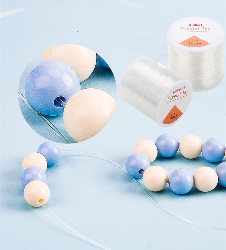 328ft 1mm Clear Bead Cord Bracelet Beading Thread Crystal Elastic Stretch Thread for Bracelets Beads Jewelry Making (0.8mm)