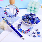 European Large Hole Beads Spacer Beads Charm Fairy Wands Beads Rhinestone Craft Beads for DIY Bracelet Jewelry Making (Blue) - color: Blue