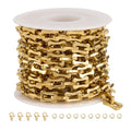 SMYHTGLIF 6.5 Feet Gold Unsoldered Bone Jewelry Making Chain Bulk Stainless Steel Craft Chain Spool for Jewelry Making - color: Bone Gold