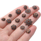BronaGrand 100 Gram(About 180-350pcs) Bead Caps Metal Spacers Jewelry Findings Accessories for Bracelet Necklace Jewelry Making,Antique Copper - color: Antique Copper